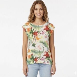 Luisa Ricci Made in Italy Tropical Palm Coastal Top/Blouse